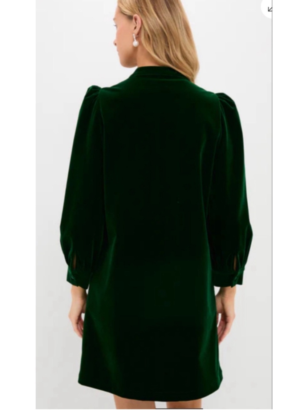 NWT Tuckernuck Pomander Place Hunter Green Velvet Samantha Mini Dress M - Picture 5 of 8